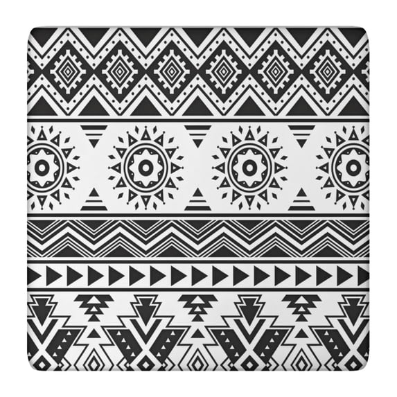 Black Geometric Striped Pattern Square Fitted Tablecloth with Elastic Edge,Square Table Cover,Washable Elastic Table Cover for Home Kitchen Party Decor 36in(91cm)