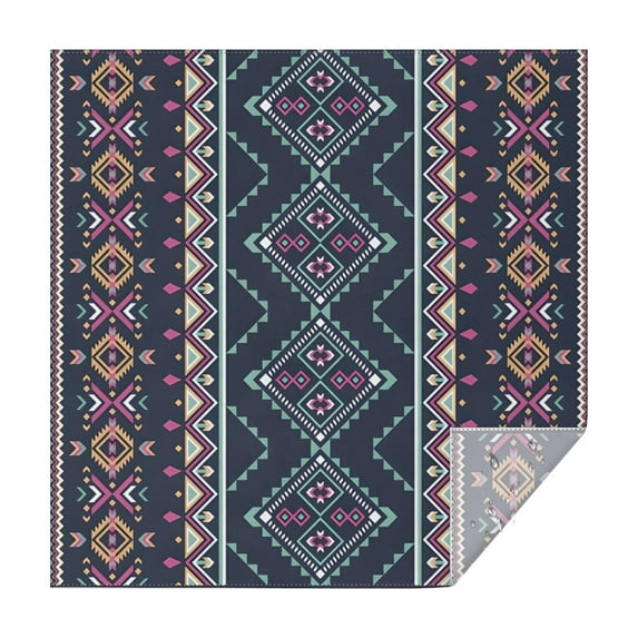 Black Geometric Striped Pattern Square Tablecloth,Waterproof Square Table Cover,Wipeable Spillproof Washable Table Cover for Home Kitchen Party Decor 42"X42"(107x107cm)