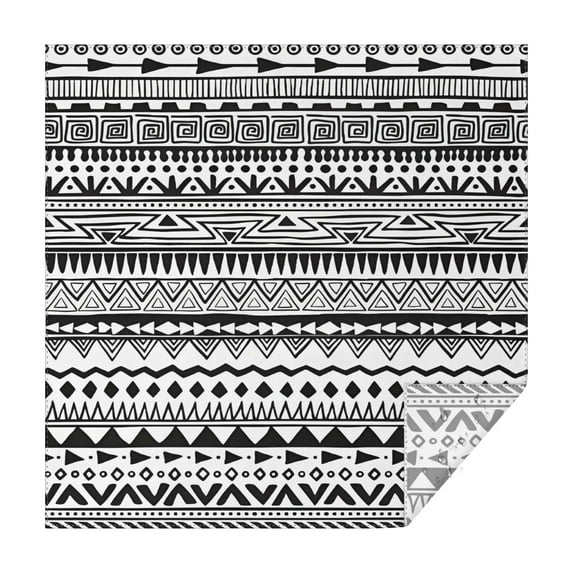 Black Geometric Striped Pattern Square Tablecloth,Waterproof Square Table Cover,Wipeable Spillproof Washable Table Cover for Home Kitchen Party Decor 52"x52"(132x132cm)