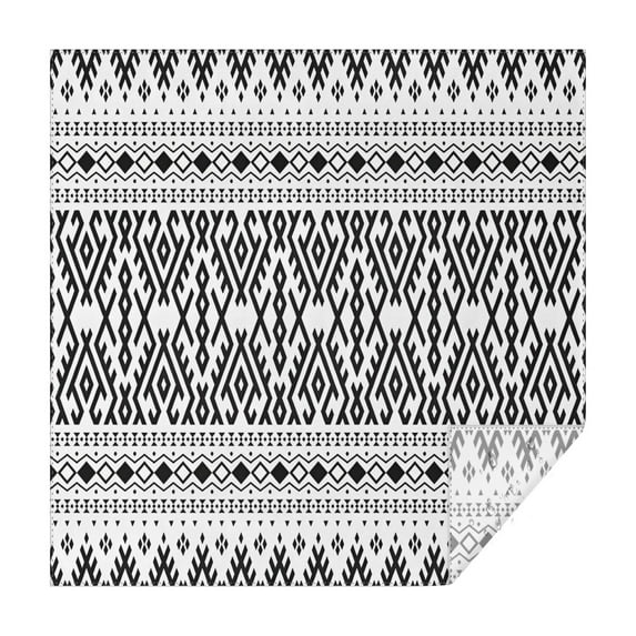 Black Geometric Striped Pattern Square Tablecloth,Waterproof Square Table Cover,Wipeable Spillproof Washable Table Cover for Home Kitchen Party Decor 60"x60"(152x152cm)