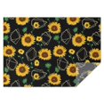 thumbnail image 1 of Black Geometric Sunflower Pattern Rectangle Tablecloth 60"x84",Waterproof Polyester Rectangle Table Cloth, Wipeable Spillproof Polyester Tablecloth for Dining, Camping, Indoor and Outdoor, 1 of 5