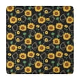 thumbnail image 1 of Black Geometric Sunflower Pattern Square Fitted Tablecloth with Elastic Edge,Square Table Cover,Washable Elastic Table Cover for Home Kitchen Party Decor 34"x34", 1 of 6