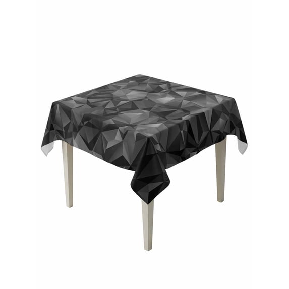 Black Geometric Suqare Tablecloth - 54 x 54 Inch, Contemporary Minimalism Abstract Pattern Waterproof & StainResistant Tablecloth, Washable Oil-proof Table Cover for Dining/Party/Wedding/Buffet