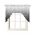 thumbnail image 1 of Black Geometric Swag Valances for Windows, Small Curtains Drapes, Modern White Stripe Abstract Distortion Art Kitchen Window Curtains Over Sink Window Treatment Valance for Bedroom/Bathroom 56"x36", 1 of 5