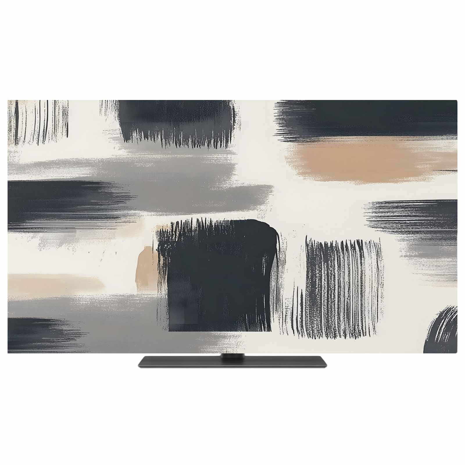 Black Geometric TV Dust Cover,Stretchable TV Screen Desktop Computer ...