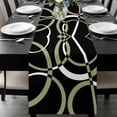 thumbnail image 1 of Black Geometric Table Runner 90 Inches Long, Modern Sage Green White Striped Art Kitchen Coffee Dining Table Decoration for Home Party Birthday Wedding Home Decor 13x90 Inches, 1 of 8
