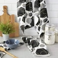 thumbnail image 1 of Black Geometric Texture Microfiber Kitchen Towel for Hand Dry Bathroom Cleaning Cloth Set Printed Beach Towels, 1 of 6