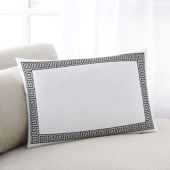 Black Geometric Throw Pillow Covers, Modern Key Greek Design Abstract Art Soft Breathable Pillow Cases with Invisible Zipper for Sleeping, Toddler Pillowcases for Couch Bed Sofa Chair 12x20 Inches