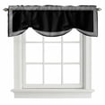 thumbnail image 1 of Black Geometric Tie Up Valance Curtains for Windows, Kitchen Curtains Window Shades, Country Farm Traditional Chinese Tile Light Filtering Roman Curtain Valances for Bedroom/Bathroom/Cafe 60"x18", 1 of 9
