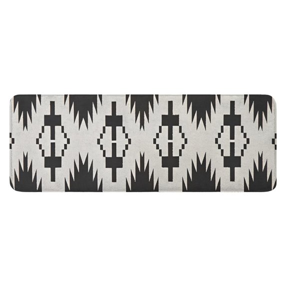 Black Geometric Triangle Arrow Pattern Kitchen Rug Mat,Kitchen Runner Rugs Non Skid Washable,Decorative Kitchen Floor Mats for Kitchen,Sink,Laundry,17"x47.2"