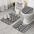 thumbnail image 1 of Black Geometric Triangle Chevron Pattern Bathroom Rugs Sets 3 Piece,Toilet Cover Set,Absorbent Non Slip Bathroom Mats Sets with U-Shaped Contour Rug Toilet Rug Set, 1 of 5