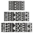 thumbnail image 1 of Black Geometric Triangle Chevron Pattern Kitchen Rugs Sets Of 3,Kitchen Runner Rugs Non Skid Washable,Decorative Kitchen Floor Mats for Kitchen,Sink,Laundry,17"x30"+ 17"x47" + 17"x59", 1 of 6
