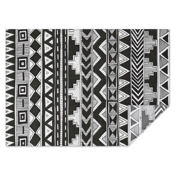 Black Geometric Triangle Chevron Pattern Rectangle Tablecloth 60"x84",Waterproof Polyester Rectangle Table Cloth, Wipeable Spillproof Polyester Tablecloth for Dining, Camping, Indoor and Outdoor