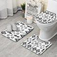thumbnail image 1 of Black Geometric Triangle Diamond Pattern Bathroom Rugs Sets 3 Piece,Toilet Cover Set,Absorbent Non Slip Bathroom Mats Sets with U-Shaped Contour Rug Toilet Rug Set, 1 of 5