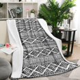 thumbnail image 1 of Black Geometric Triangle Diamond Pattern Blanket,Comfortable Soft Lamb Wool Throw Blanket,All Season,Warm Lightweight Blankets for Sofa Bed Couch Living Room Chair,50"x60", 1 of 4