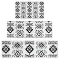 thumbnail image 1 of Black Geometric Triangle Diamond Pattern Kitchen Rugs Sets Of 3,Kitchen Runner Rugs Non Skid Washable,Decorative Kitchen Floor Mats for Kitchen,Sink,Laundry,17"x30"+ 17"x47" + 17"x59", 1 of 6