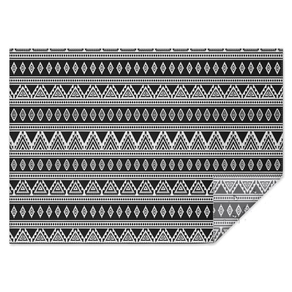 Black Geometric Triangle Diamond Pattern Rectangle Tablecloth 60"x84",Waterproof Polyester Rectangle Table Cloth, Wipeable Spillproof Polyester Tablecloth for Dining, Camping, Indoor and Outdoor