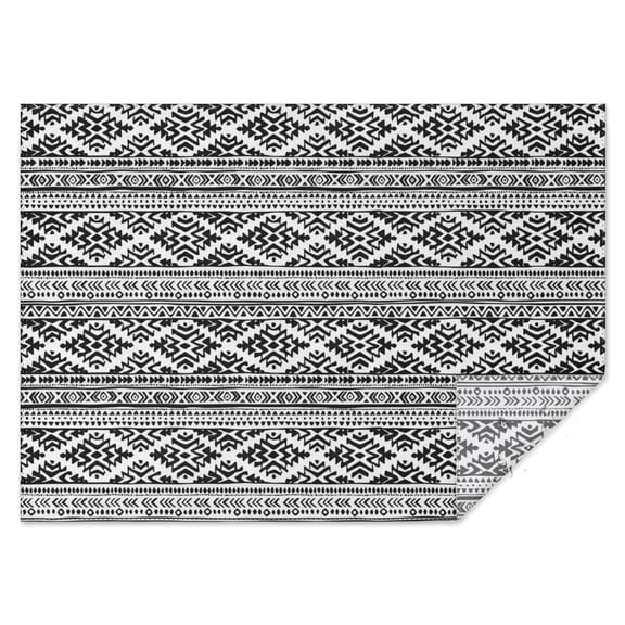 Black Geometric Triangle Diamond Pattern Rectangle Tablecloth 60"x84",Waterproof Polyester Rectangle Table Cloth, Wipeable Spillproof Polyester Tablecloth for Dining, Camping, Indoor and Outdoor