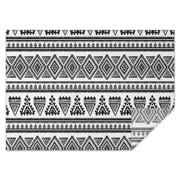 Black Geometric Triangle Diamond Pattern Rectangle Tablecloth 60"x84",Waterproof Polyester Rectangle Table Cloth, Wipeable Spillproof Polyester Tablecloth for Dining, Camping, Indoor and Outdoor