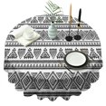 thumbnail image 1 of Black Geometric Triangle Diamond Pattern Round Tablecloth 60"x60",Wrinkle Wipeable Table Cloth for Kitchen Dining Room Picnic Patio Party, 1 of 6