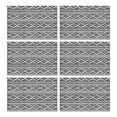 thumbnail image 1 of Black Geometric Triangle Diamond Pattern Summer Placemats Table Placemats Set Of 6-Linen Kitchen Washable Placemats Table Mats 11.8"x17.7"Non-Slip Heat Resistant, 1 of 5