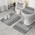 thumbnail image 1 of Black Geometric Triangle Striped Pattern Bathroom Rugs Sets 3 Piece,Toilet Cover Set,Absorbent Non Slip Bathroom Mats Sets with U-Shaped Contour Rug Toilet Rug Set, 1 of 5