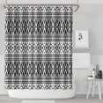 thumbnail image 1 of Black Geometric Triangle Striped Pattern Shower Curtain 72"x84" ,Bathroom Decorative Shower Curtains Set with 12 Hooks,Modern Waterproof Washable Shower Curtain, 1 of 6