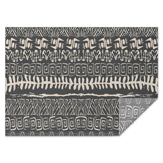 Black Geometric Triangle Wave Pattern Rectangle Tablecloth 60"x84",Waterproof Polyester Rectangle Table Cloth, Wipeable Spillproof Polyester Tablecloth for Dining, Camping, Indoor and Outdoor