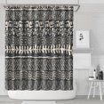 thumbnail image 1 of Black Geometric Triangle Wave Pattern Shower Curtain 84"x72" ,Bathroom Decorative Shower Curtains Set with 12 Hooks,Modern Waterproof Washable Shower Curtain, 1 of 6