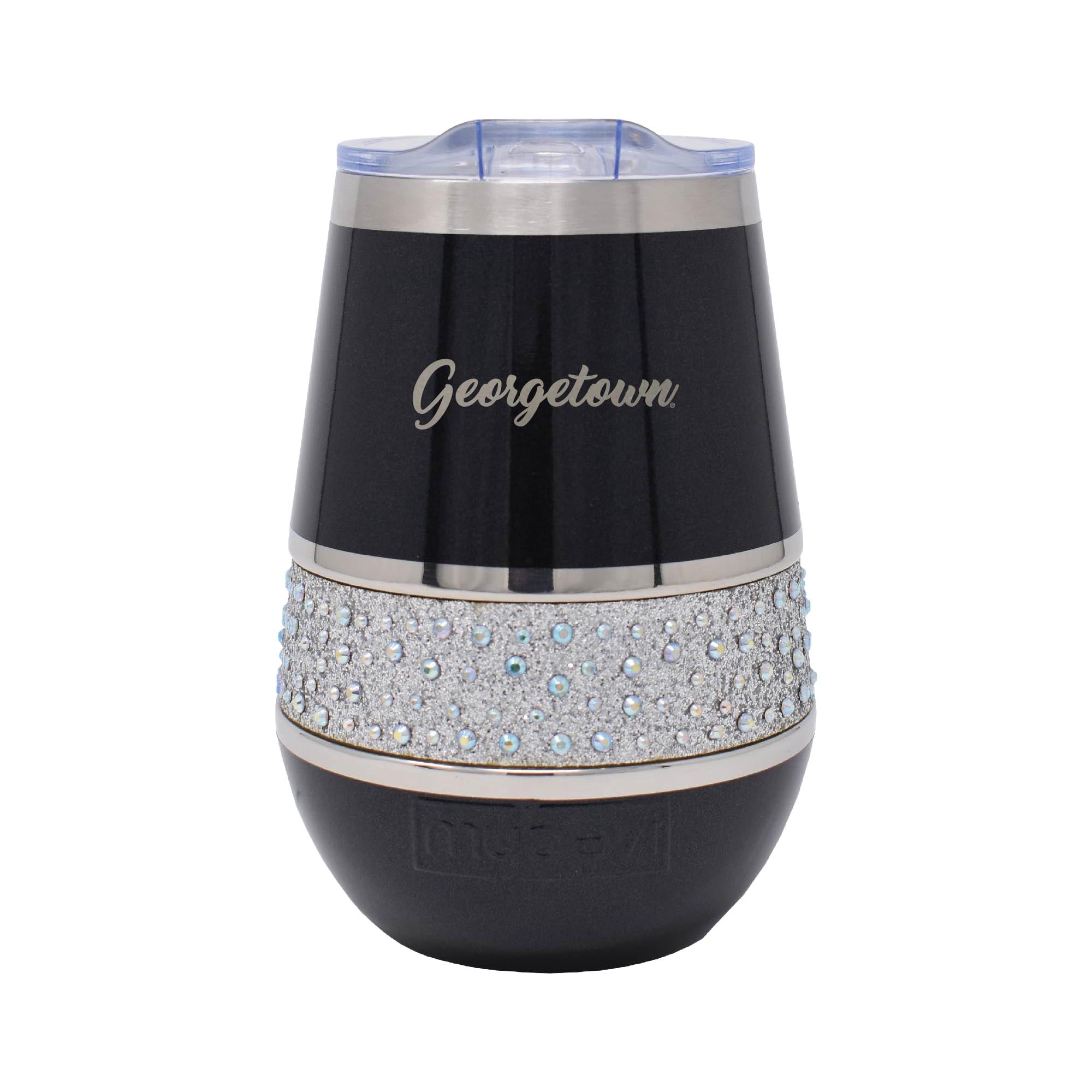 Black Georgetown Hoyas 12oz. MyBevi Rhinestone Hollywood Rocks Tumbler