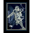 thumbnail image 1 of Black Georgia Tech Yellow Jackets 12'' x 16'' Framed Neon Player Print, 1 of 1