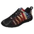 thumbnail image 1 of Black German Shepherd American Flag Running Shoes Sneakers Mesh Black Size 11, 1 of 5