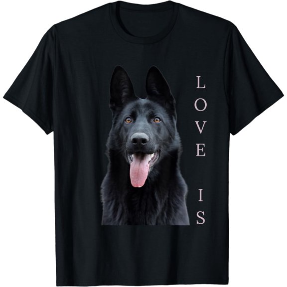 Black German Shepherd Dog Mom Dad Graphic Design T-Shirt