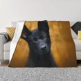 Black German Shepherd Dog Printed Warm Flannel Fleece Plush Soft Sofa