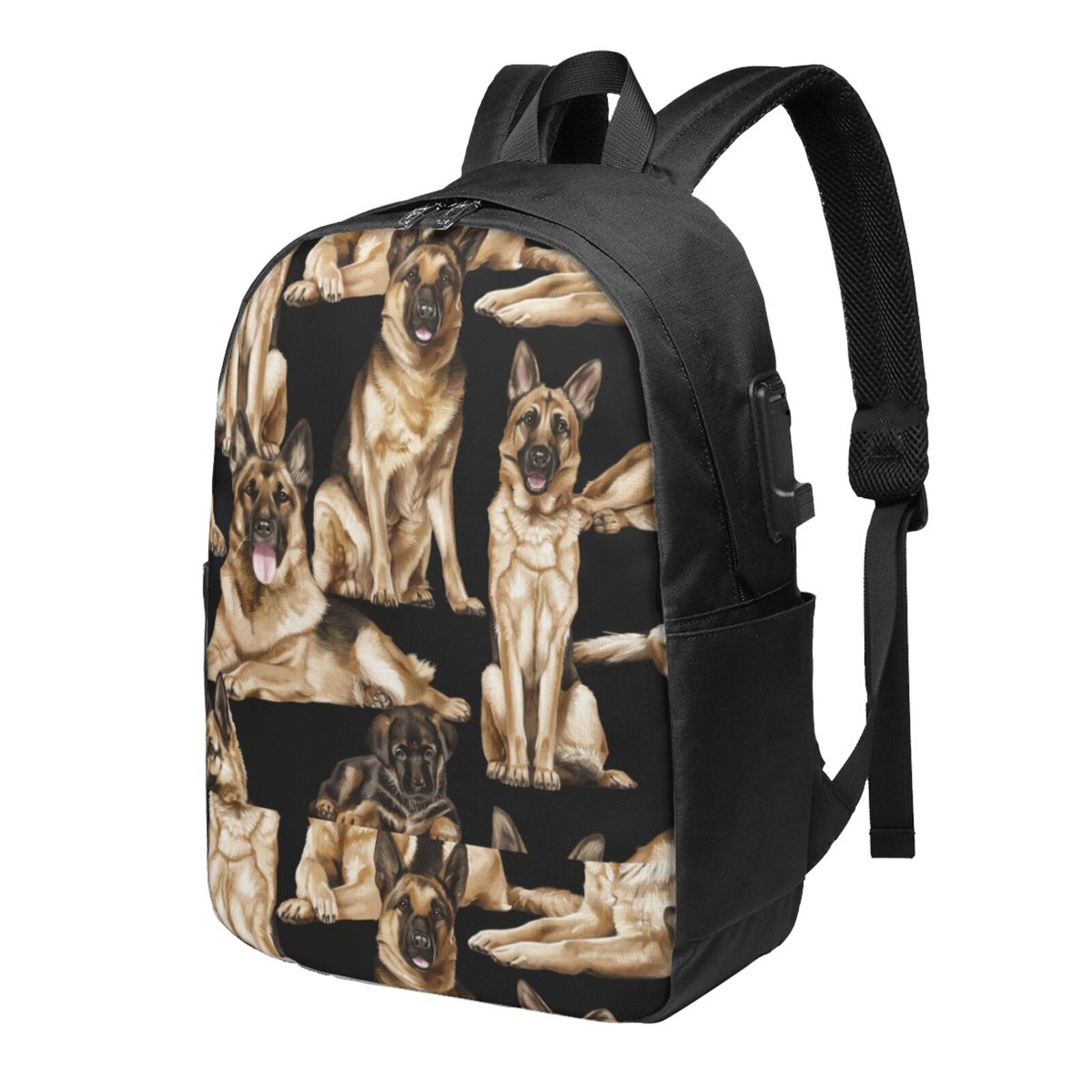 Black German Shepherd Dogs Backpack Lightweight Laptop Backpack Daypack