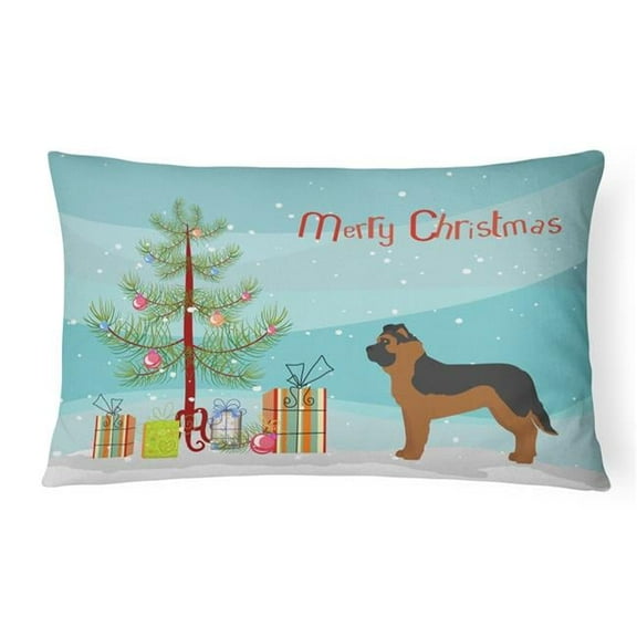 Black German Shepherd Mastiff Mix Christmas Tree Canvas Fabric Decorative Pillow