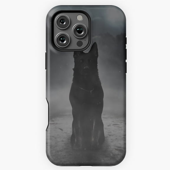 Black German Shepherd in Fog Art Phone Case Compatible with iPhone 11-17 Pro Max