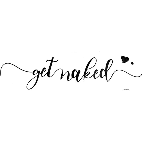 Black Get Naked Bathrom Wall Stickers Vinyl Wall Decals Decor Stickers DIY Letter Funny Quotes Wall Art Decal Bathtub Sticker Decor Home Decoration for Bathroom Shower Room