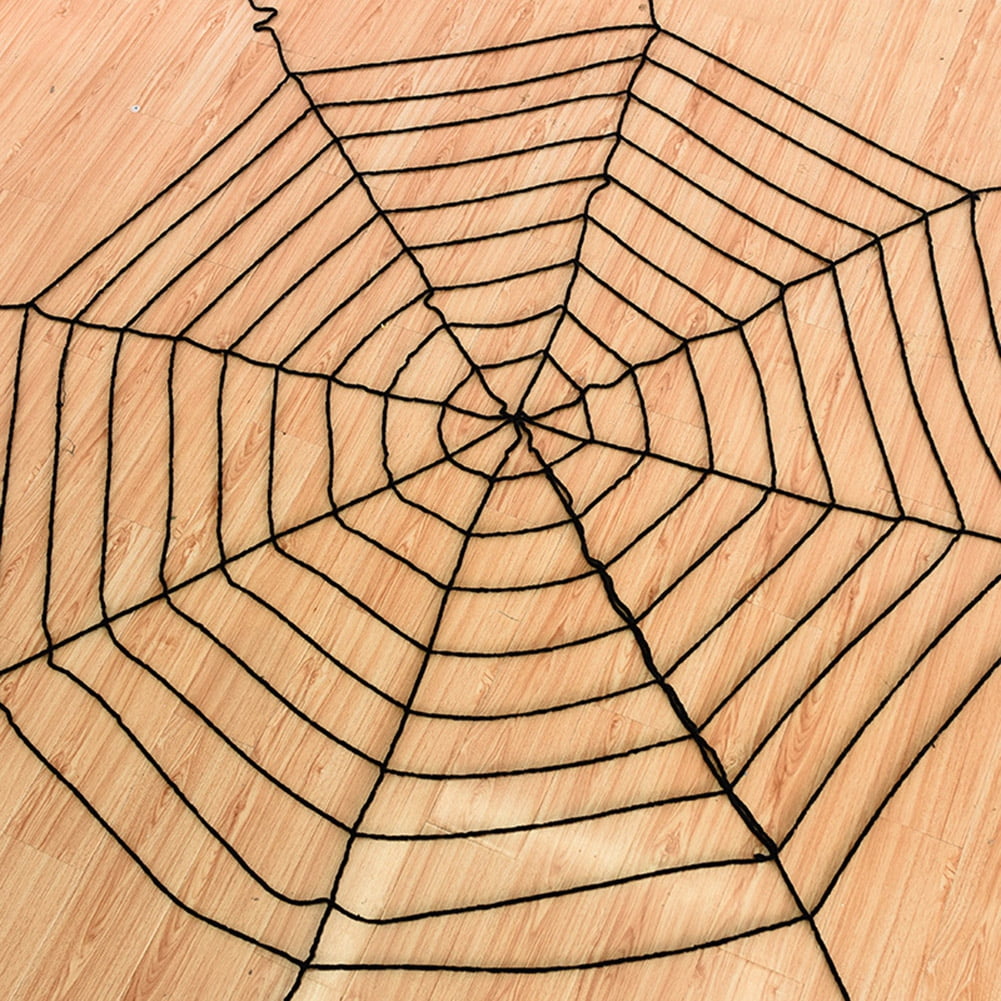 Black Giant Rope Spider Web - 11.8 Ft., Great Halloween Spider Web ...