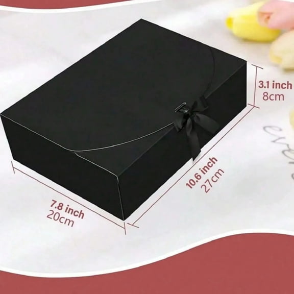 Black Gift Box With Lid, Deluxe Black Gift Box With Ribbon, Best Man Proposal Box, Bridesmaid Boxes, Graduation Favors