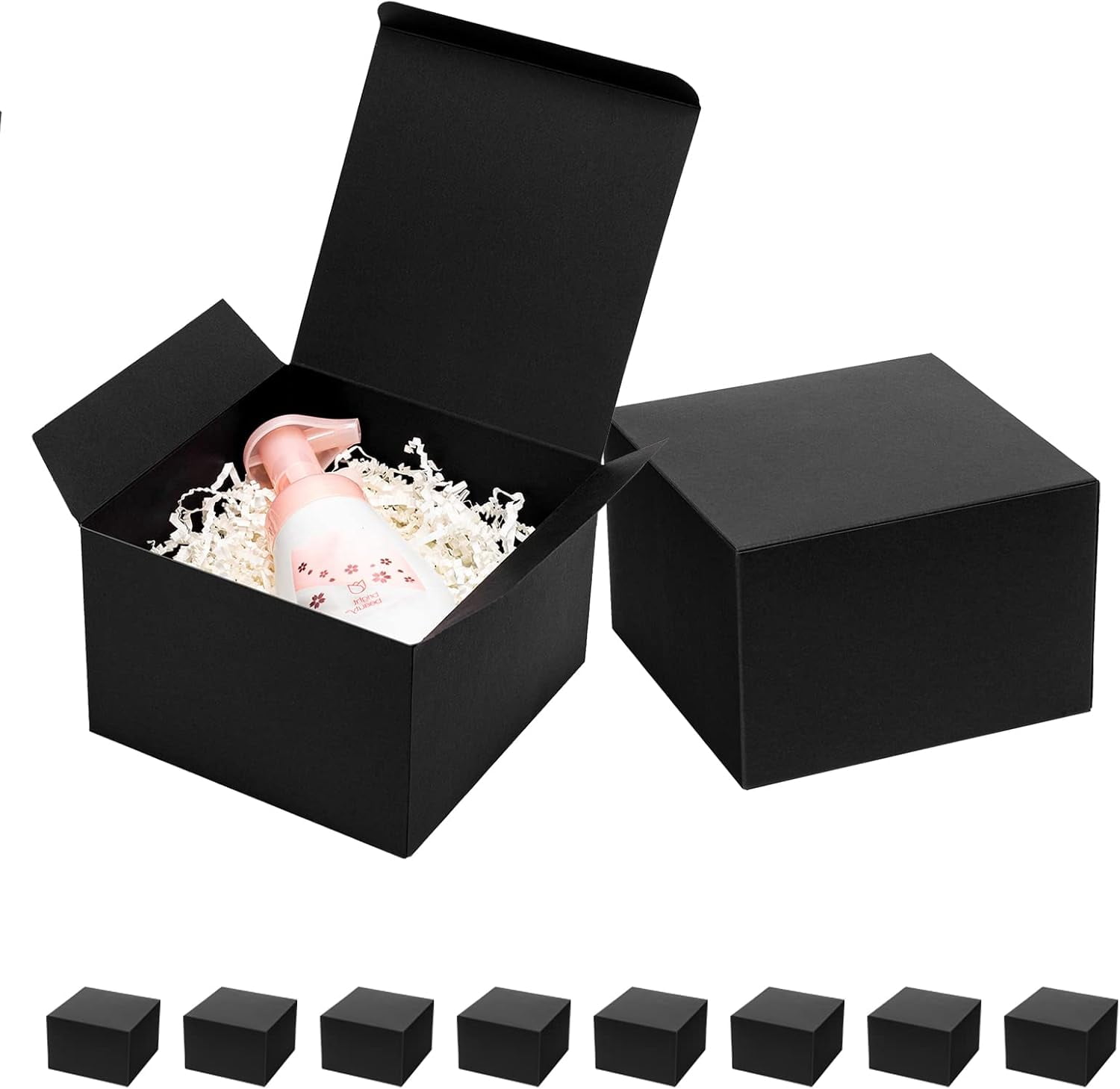 Black Gift Boxes with Lids 6x6x4 Inches 10 Pack Groomsmen Proposal ...