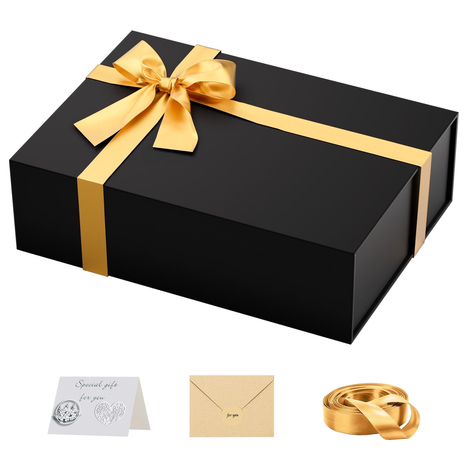 Black Gift box for Presents with Lids: 11×8×3.5 Inches Packaging with  Magnetic Lid - Holds Christmas Wedding Birthday Gifts - Ideal for Couples  Friends Family - Walmart.com, image size:1600x1600