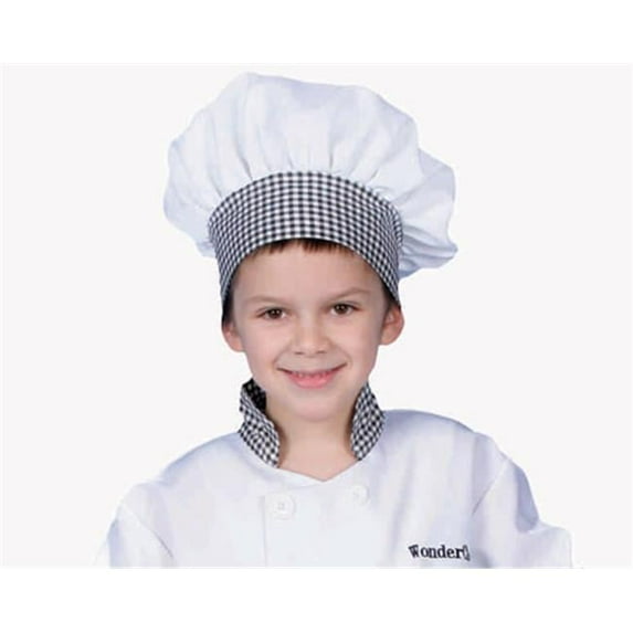 Black Gingham Chef Hat - Kids