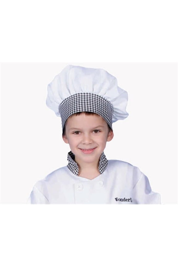 Black Gingham Chef Hat - Kids