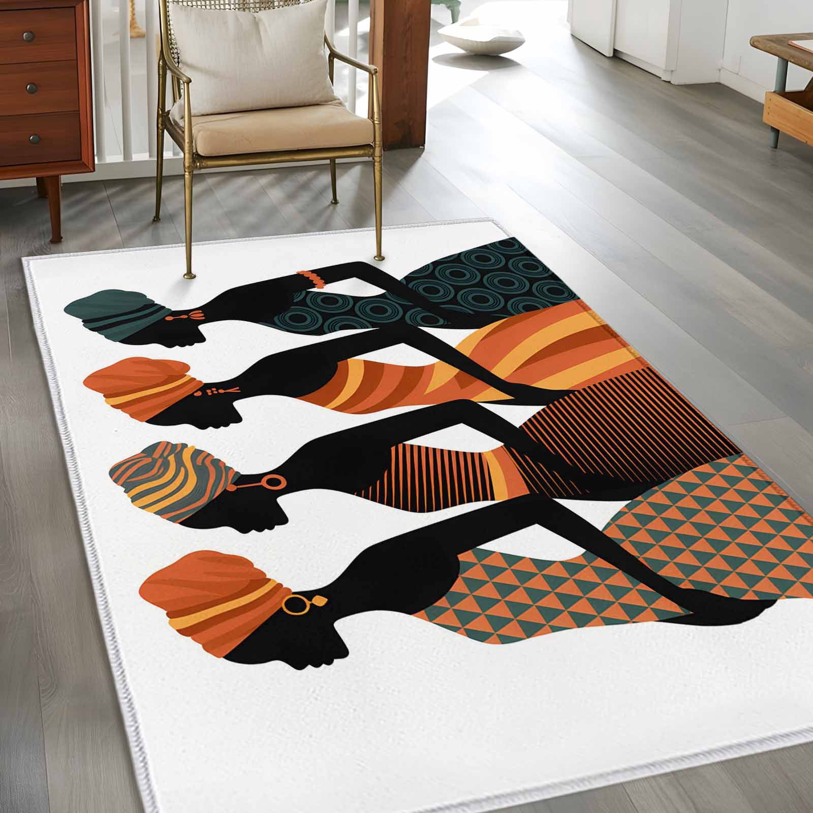 Small African Rug Black Girl African 3x5 Rug for Bedroom Foot of Bed Small Living Room ...
