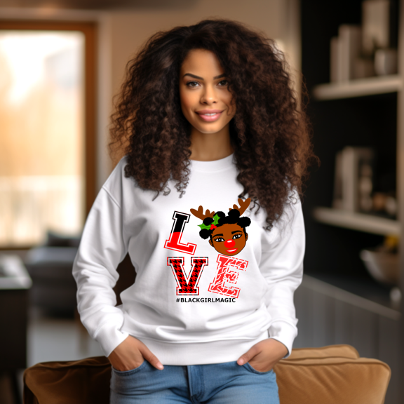 Black Girl Christmas  Crewneck Sweatshirt