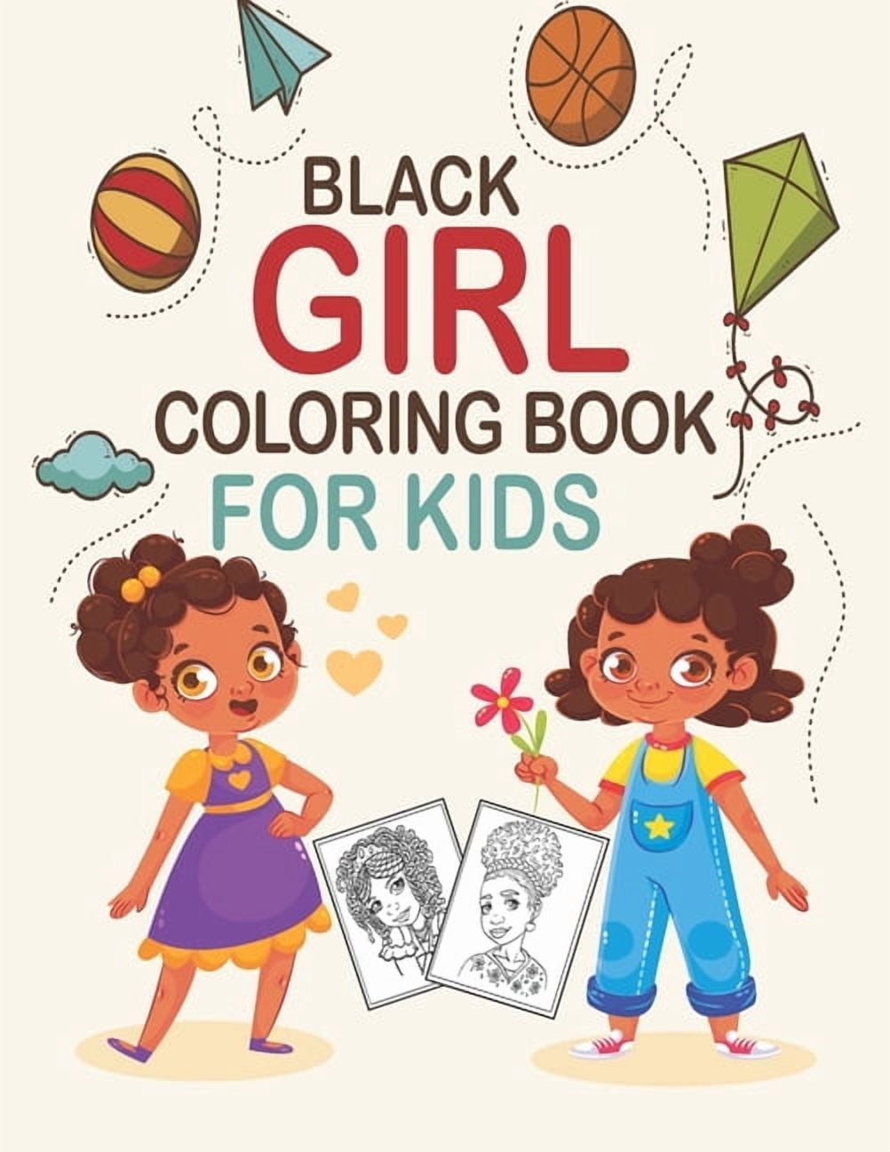 Black Girl Coloring Book For Kids: Coloring Book for Young Black Girls ...