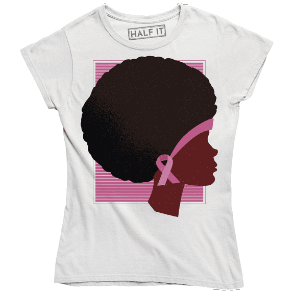 Black Girl Fighter Breast Cancer Awareness Women's T-Shirt