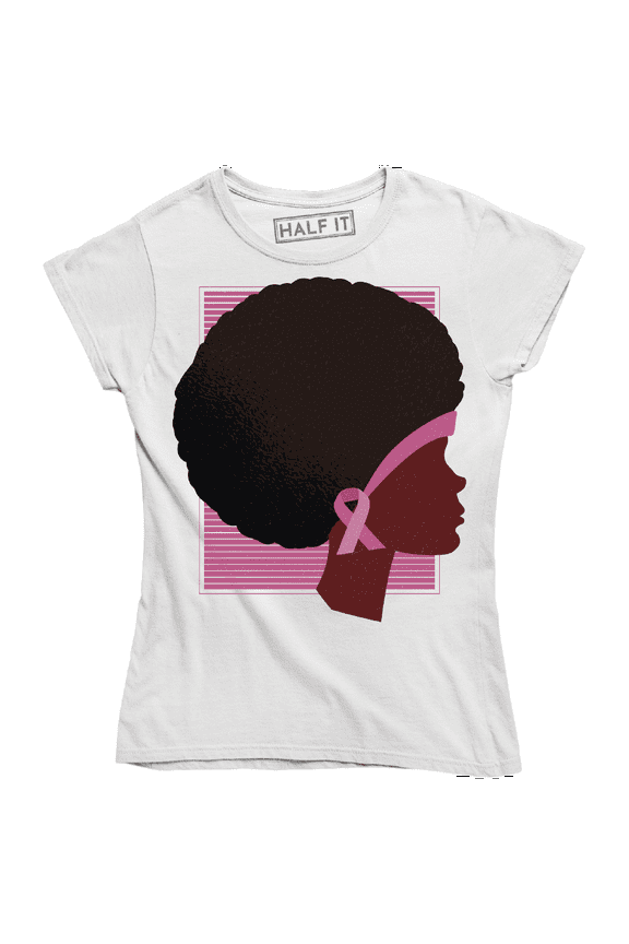 Black Girl Fighter Breast Cancer Awareness Women's T-Shirt