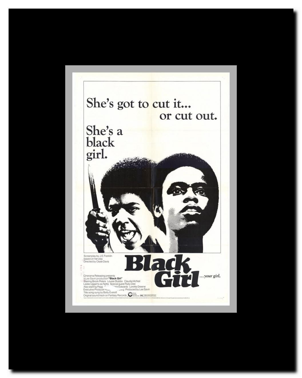 Black Girl Framed Movie Poster